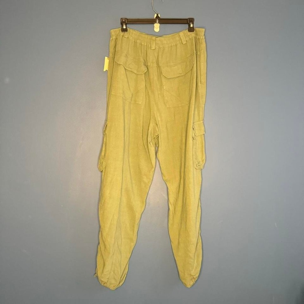 Anthropologie Green Cargo Pants Women's Size Large Grunge Gorpcore Elastic Waist - Picture 6 of 7